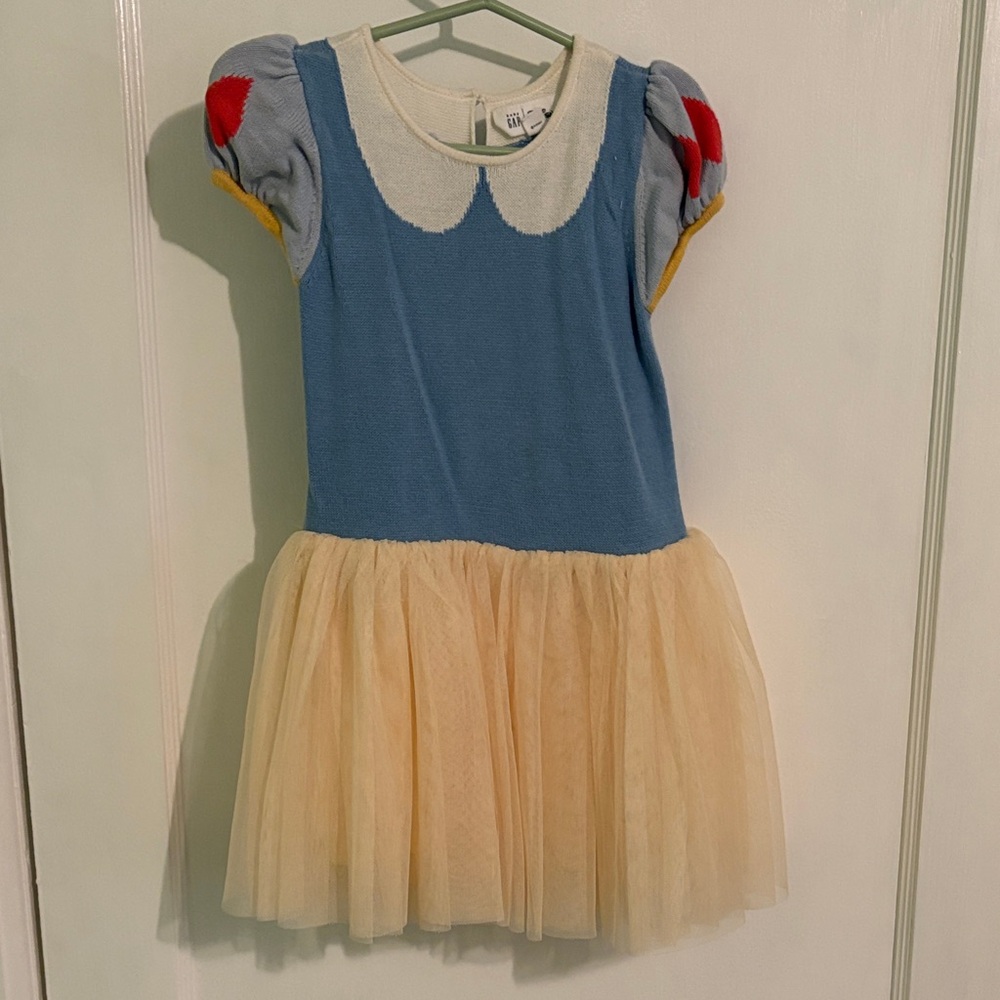 GAP Disney Toddler Sweater Dress in Cream and Blue- Snow White